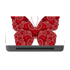 Butterfly Red Fractal Art Nature Memory Card Reader With Cf by Sapixe