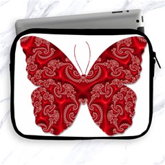 Butterfly Red Fractal Art Nature Apple Ipad 2/3/4 Zipper Cases by Sapixe