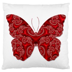 Butterfly Red Fractal Art Nature Standard Flano Cushion Case (one Side) by Sapixe