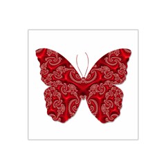 Butterfly Red Fractal Art Nature Satin Bandana Scarf by Sapixe