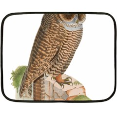 Bird Owl Animal Vintage Isolated Fleece Blanket (mini) by Sapixe