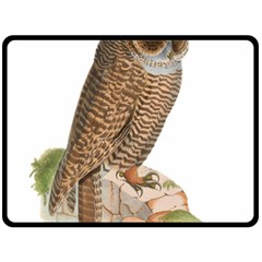 Bird Owl Animal Vintage Isolated Double Sided Fleece Blanket (large)  by Sapixe