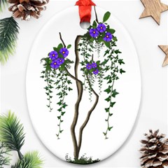 Image Cropped Tree With Flowers Tree Ornament (oval) by Sapixe