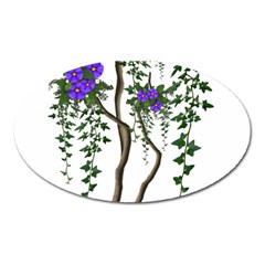 Image Cropped Tree With Flowers Tree Oval Magnet by Sapixe