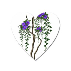 Image Cropped Tree With Flowers Tree Heart Magnet by Sapixe