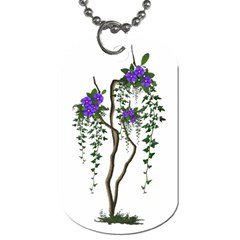 Image Cropped Tree With Flowers Tree Dog Tag (one Side) by Sapixe