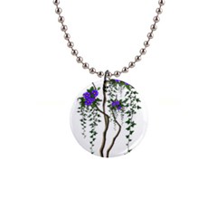 Image Cropped Tree With Flowers Tree Button Necklaces by Sapixe