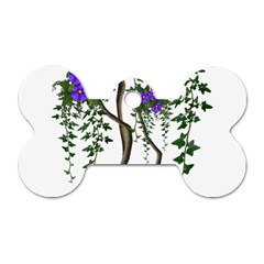 Image Cropped Tree With Flowers Tree Dog Tag Bone (one Side) by Sapixe