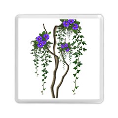 Image Cropped Tree With Flowers Tree Memory Card Reader (square)  by Sapixe