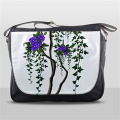 Image Cropped Tree With Flowers Tree Messenger Bags by Sapixe