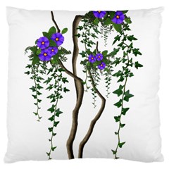 Image Cropped Tree With Flowers Tree Large Cushion Case (one Side) by Sapixe