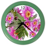 Daisies Flowers Arrangement Summer Color Wall Clocks Front