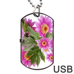 Daisies Flowers Arrangement Summer Dog Tag Usb Flash (one Side) by Sapixe