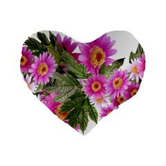 Daisies Flowers Arrangement Summer Standard 16  Premium Heart Shape Cushions by Sapixe