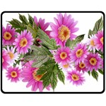 Daisies Flowers Arrangement Summer Double Sided Fleece Blanket (Medium)  58.8 x47.4  Blanket Back