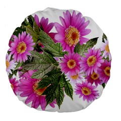 Daisies Flowers Arrangement Summer Large 18  Premium Flano Round Cushions by Sapixe