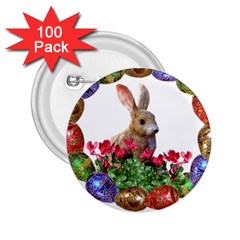 Easter Eggs Rabbit Celebration 2.25  Buttons (100 pack) 