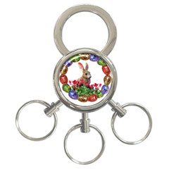 Easter Eggs Rabbit Celebration 3-Ring Key Chains