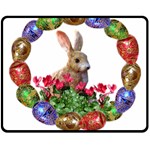 Easter Eggs Rabbit Celebration Fleece Blanket (Medium)  60 x50  Blanket Front