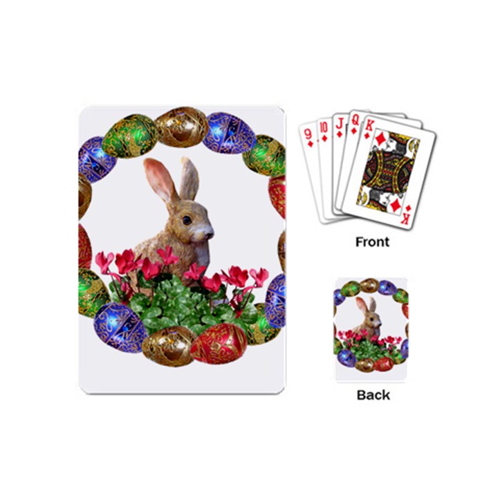 Easter Eggs Rabbit Celebration Playing Cards (Mini) 