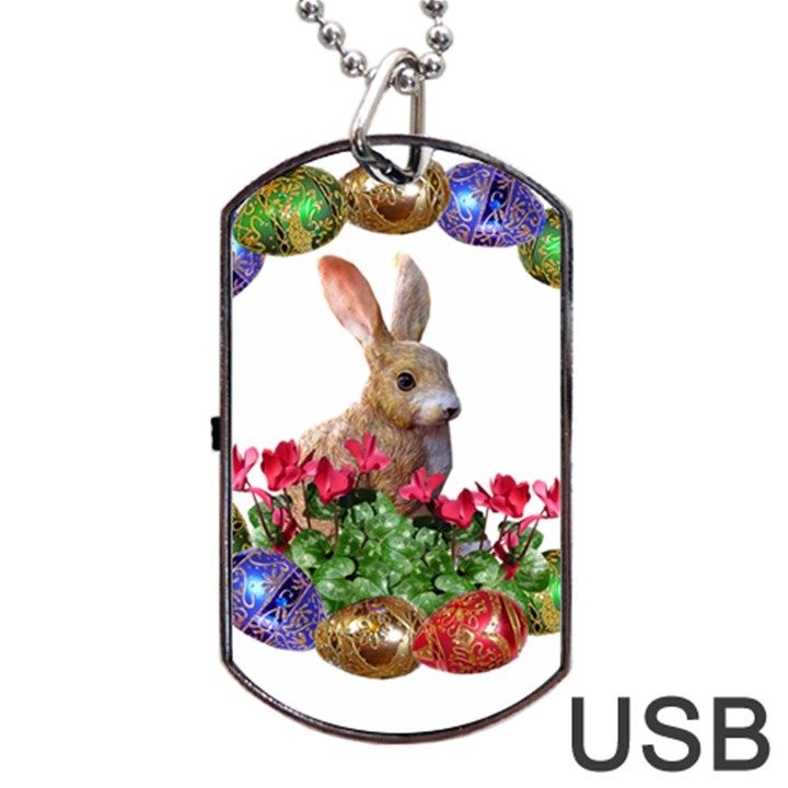 Easter Eggs Rabbit Celebration Dog Tag USB Flash (One Side)