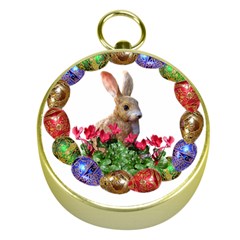 Easter Eggs Rabbit Celebration Gold Compasses