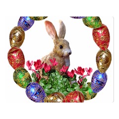 Easter Eggs Rabbit Celebration Double Sided Flano Blanket (Large) 