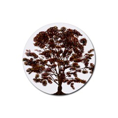 Tree Vector Ornament Color Rubber Round Coaster (4 Pack)  by Sapixe