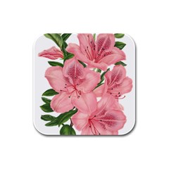 Flower Plant Blossom Bloom Vintage Rubber Square Coaster (4 Pack)  by Sapixe