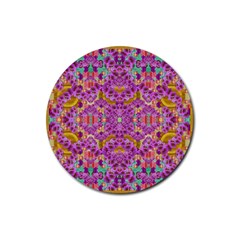 Fantasy Flower Festoon Garland Of Calm Rubber Coaster (round)  by pepitasart