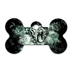 Awesome Tiger In Green And Black Dog Tag Bone (one Side) by FantasyWorld7