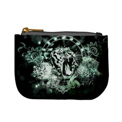 Awesome Tiger In Green And Black Mini Coin Purses by FantasyWorld7