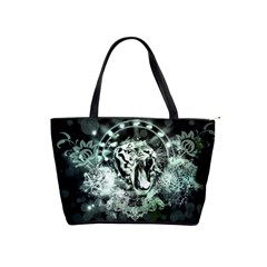 Awesome Tiger In Green And Black Shoulder Handbags by FantasyWorld7