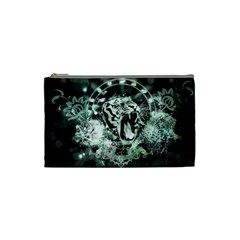 Awesome Tiger In Green And Black Cosmetic Bag (small)  by FantasyWorld7