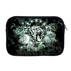 Awesome Tiger In Green And Black Apple Macbook Pro 17  Zipper Case by FantasyWorld7