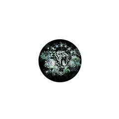 Awesome Tiger In Green And Black 1  Mini Buttons by FantasyWorld7