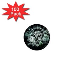 Awesome Tiger In Green And Black 1  Mini Magnets (100 Pack)  by FantasyWorld7