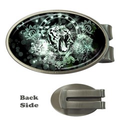 Awesome Tiger In Green And Black Money Clips (oval)  by FantasyWorld7