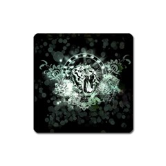 Awesome Tiger In Green And Black Square Magnet by FantasyWorld7