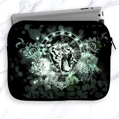 Awesome Tiger In Green And Black Apple Ipad 2/3/4 Zipper Cases by FantasyWorld7