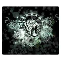 Awesome Tiger In Green And Black Double Sided Flano Blanket (small)  by FantasyWorld7