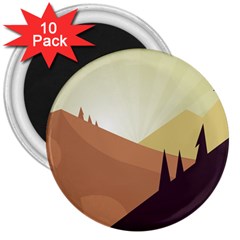 Sky Art Silhouette Panoramic 3  Magnets (10 Pack)  by Sapixe