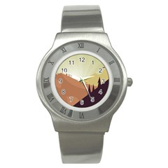 Sky Art Silhouette Panoramic Stainless Steel Watch by Sapixe