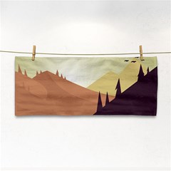 Sky Art Silhouette Panoramic Hand Towel by Sapixe