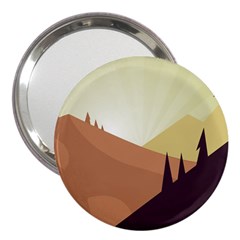 Sky Art Silhouette Panoramic 3  Handbag Mirrors by Sapixe