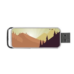 Sky Art Silhouette Panoramic Portable Usb Flash (one Side) by Sapixe