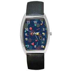 Background Backdrop Geometric Barrel Style Metal Watch