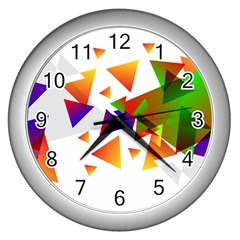 Abstract Pattern Background Design Wall Clocks (silver) 