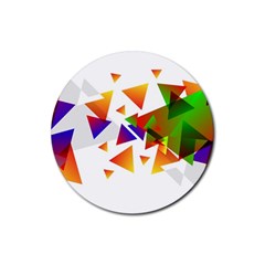 Abstract Pattern Background Design Rubber Round Coaster (4 Pack)  by Sapixe