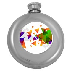 Abstract Pattern Background Design Round Hip Flask (5 Oz) by Sapixe